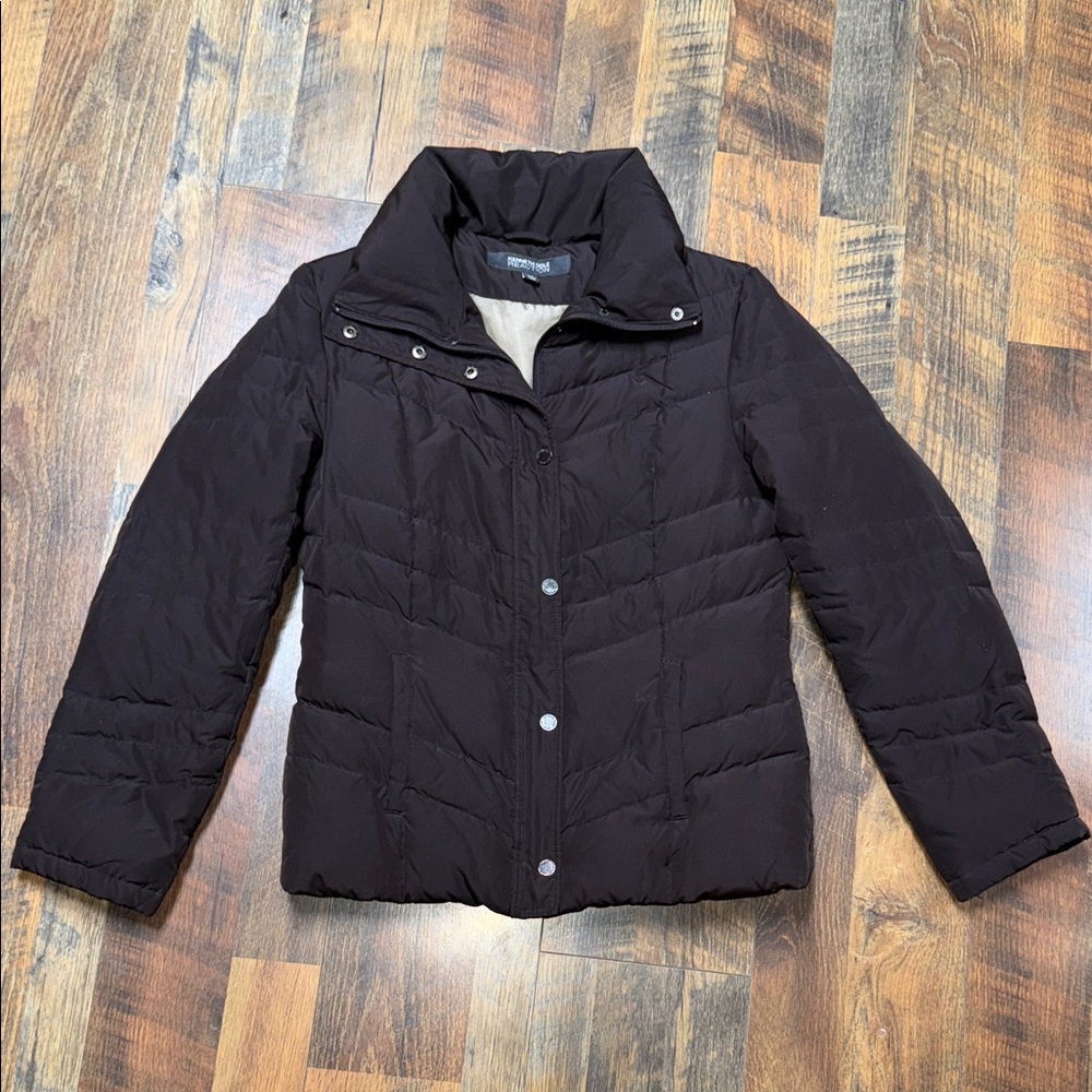 Kenneth Cole Reaction Dark Brown Puffer Jacket